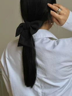 Headbands & Hair Accessories|Hair Accessories>Djerf Avenue Bow Scrunchie Ash