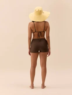 Swimwear>Djerf Avenue Boxer Bikini Bottom Cocoa