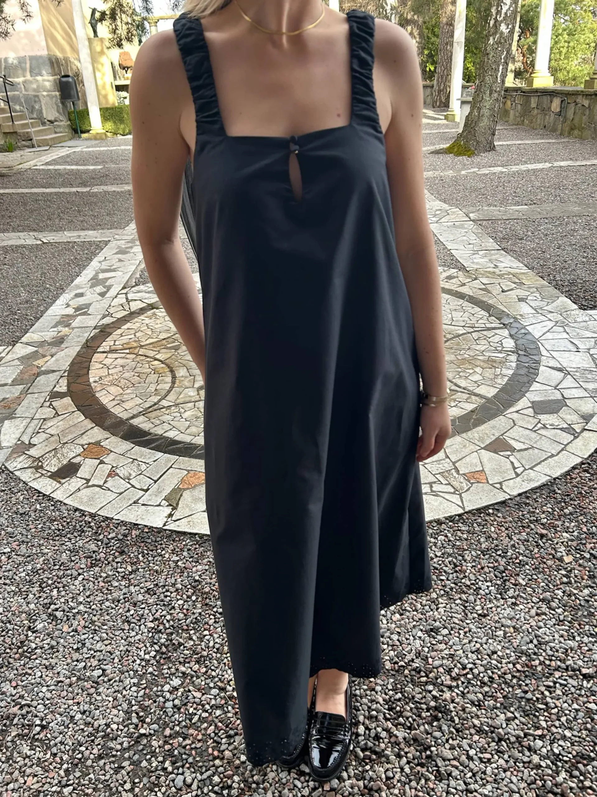 Dresses & Skirts>Djerf Avenue Breezy Embroidered Dress Black