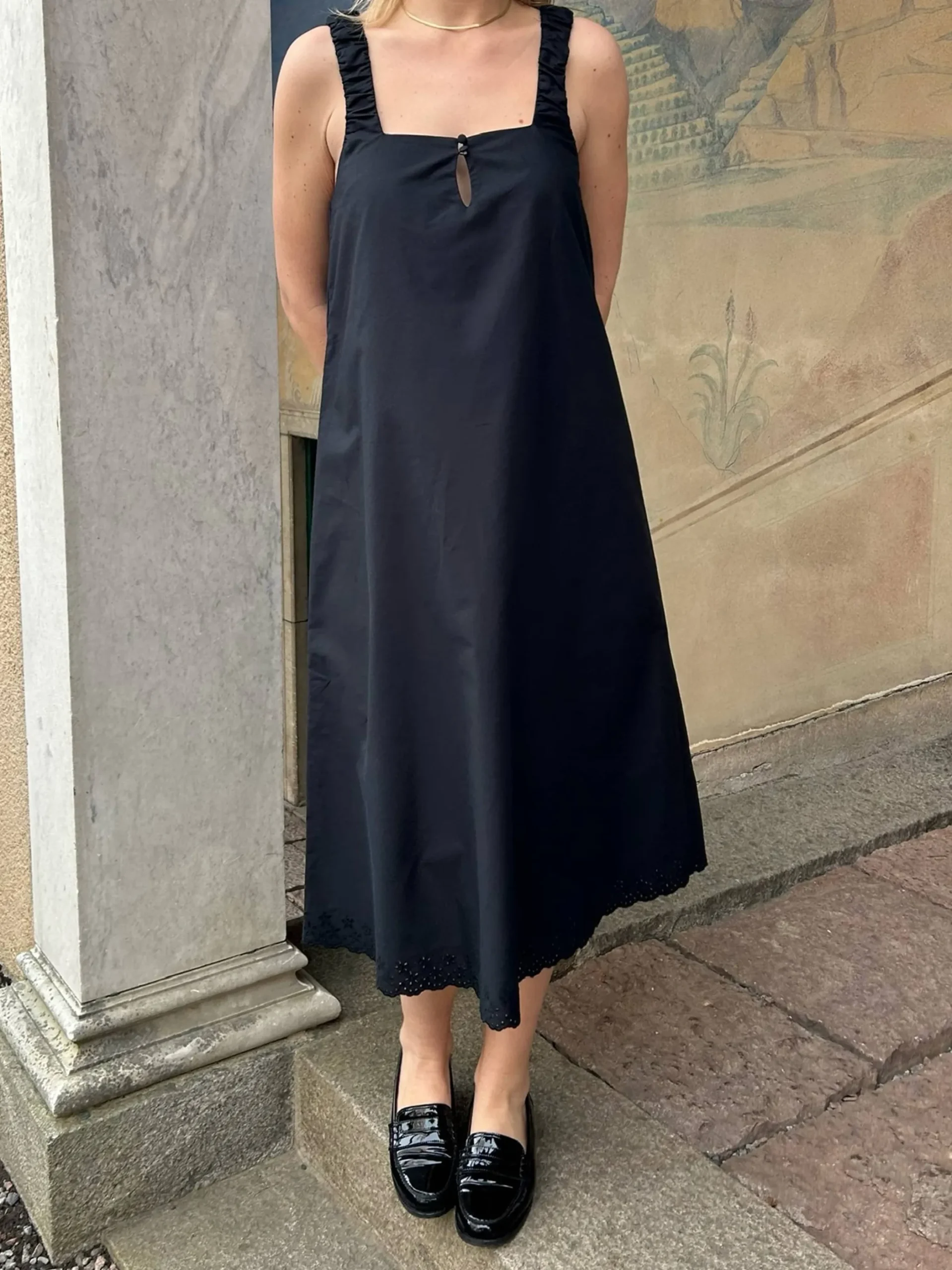 Dresses & Skirts>Djerf Avenue Breezy Embroidered Dress Black