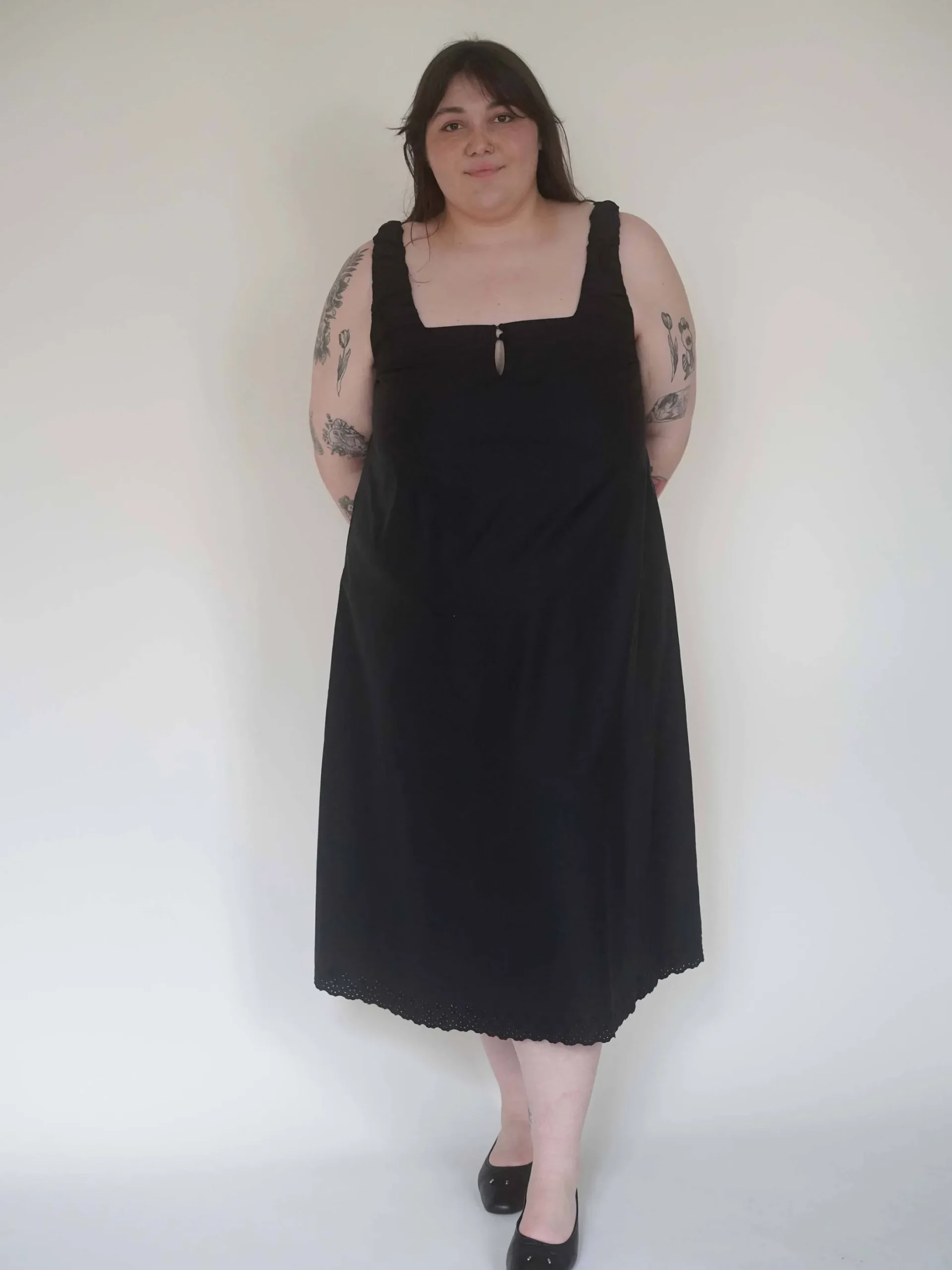 Dresses & Skirts>Djerf Avenue Breezy Embroidered Dress Black