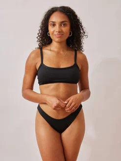 Swimwear>Djerf Avenue Cheeky Bottom Black