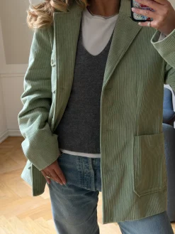 Blazers & Jackets>Djerf Avenue Corduroy Jacket Pistachio