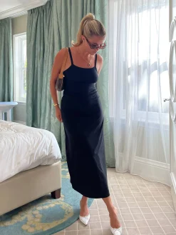 Dresses & Skirts>Djerf Avenue Daily Midi Dress Black