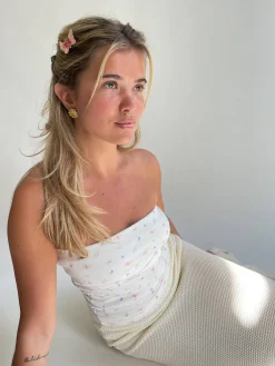 T-Shirts & Tops>Djerf Avenue Daily Tube Top Butterfly White Butterfly