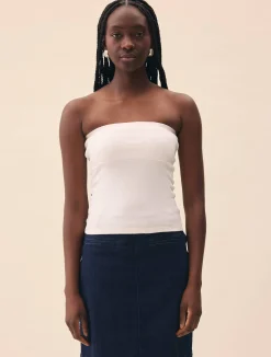 T-Shirts & Tops>Djerf Avenue Daily Tube Top White