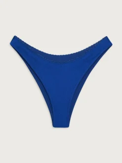 Swimwear>Djerf Avenue Dove Satin Bikini Bottom Deep Blue