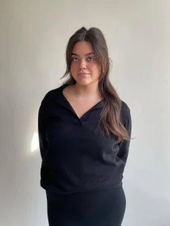 Sweaters|Knitwear>Djerf Avenue Getaway Top Black