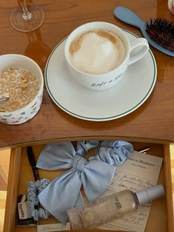 Lounge Accessories|Headbands & Hair Accessories>Djerf Avenue Go Slow Bow Scrunchie Blue