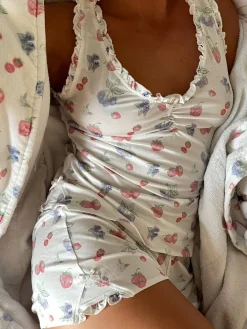 Pjs>Djerf Avenue Go Slow Frill Camisole Summer Berries