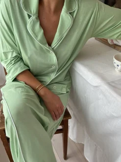 Pjs>Djerf Avenue Go Slow PJ Shirt Pistachio