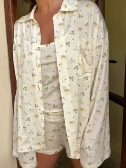 Pjs>Djerf Avenue Go Slow Shirt Marula Bloom