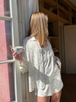 Pjs>Djerf Avenue Go Slow Short Shorts Marula Bloom