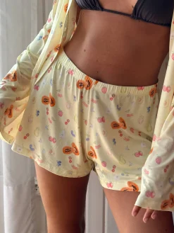Pjs>Djerf Avenue Go Slow Shorts Fruit