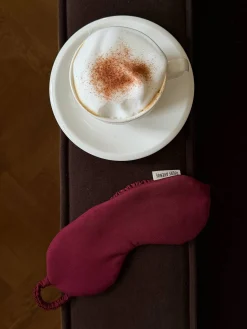 Lounge Accessories|Headbands & Hair Accessories>Djerf Avenue Go Slow Sleeping Mask Burgundy