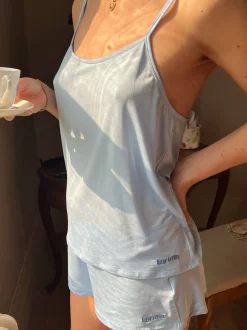 Pjs>Djerf Avenue Go Slow Strap Top Blue