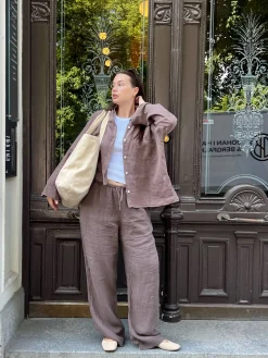 Pants>Djerf Avenue Linen Pants Brown