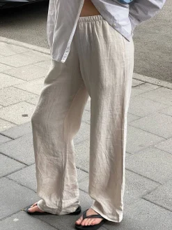 Pants>Djerf Avenue Linen Pants Cream - Tall
