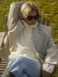 Sweaters|Knitwear>Djerf Avenue Ready Set Go Cardigan Cream