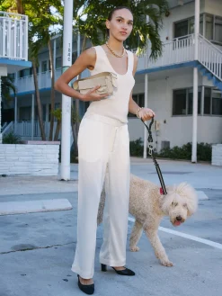 Pants|Sets>Djerf Avenue Satin Pants Ivory