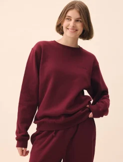 T-Shirts & Tops|Sweaters>Djerf Avenue Staple Sweatshirt Burgundy