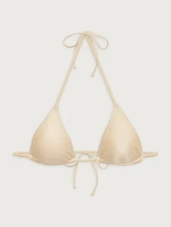Swimwear>Djerf Avenue Sunrise Satin Bikini Top Sand Castle