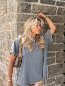 T-Shirts & Tops>Djerf Avenue Washed T-shirt Grey Washed grey